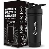 Healthify Shaker For Gym Premium Stainless Steel Bottle 700ml, Patented Design With Perfect Mixing System, Heavy-Duty Leak-Pr