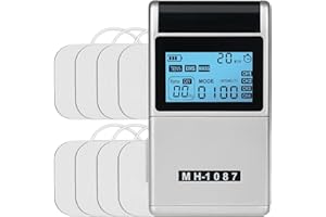 QUIWILL Tens Machine EMS Muscle Stimulator, Back Pain Relief, 4 Channels, 8 Electrodes/Unit Pads, Full Body Acupuncture Massage with 48 Modes, Stim Machine