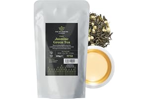 The Tea Makers of London Jasmine Green Tea Loose Leaf - 250g - Natural Blend of Chinese Green Tea & Essential Oil - Sweet & Summery Notes of Jasmine Blossoms