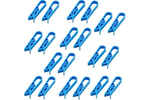 WYJUAN 20 Pcs Blue Plastic Kitchen Garbage Bin Clips, Washroom Trash Can Clamp, Garbage Bag Clip, Sturdy Non-Slip Fixing Clip, Tote Bag Holder, Tote Bag Container