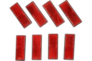 Eacalyc Reflectantes Remolque Rectangulares Rojo Adhesivo Reflectores Catadioptrico Rectangulares Reflectante para Remolque Bicicleta Camión o Máquinas Agrícolas Paquete de 8