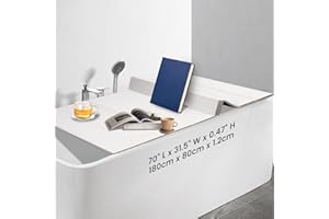 ‎EZCASCH Ezcasch 80x180cm Badewannenabdeckung bis 10kg Belastbar - 12mm Badewannenbretter Faltbare Badewannenablage Dämmplatte Staubdicht Wasserdicht für Haus Badewannen Badezimmer SPA Weiß