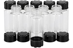 Pxyelec Probenahme-Glasflaschen mit Schraubverschluss, 10 ml, transparent, 10 Stück