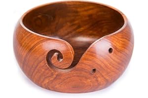 Joyeee Ciotola per filati da 15 cm, 1 ciotola per filati lavorata a maglia con fori intagliati, supporto per filati per maglieria e uncinetto, accessori e forniture per filati per maglieria,