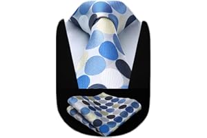 HISDERN Corbatas de Hombre Modernas Corbata Extra Larga Conjunto Corbata y Pañuelo Originales de Boda Fiesta 160 cm