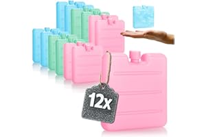 com-four® 12x Mini Ice Pack - salvaspazio e Ideale per frigoriferi Portatili e Borse frigo - Piccoli Ice Pack Colorati - Elementi refrigeranti in Fantastici Colori (colorato - 12 Pezzi - XS)