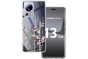 Kaywzo Funda para Xiaomi 13 Lite,Transparente TPU Carcasa con Patrones de Flores Pintadas,Ultra Delgado Mujeres Silicone Phone Protección Case Cover-3