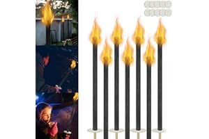 Aufun Antorchas 25 piezas de cera natural de alta calidad, tiempo de combustión de 100 minutos con protección de manos 25x, antorchas de cera para Semana Santa, Nochevieja y caminatas nocturnas