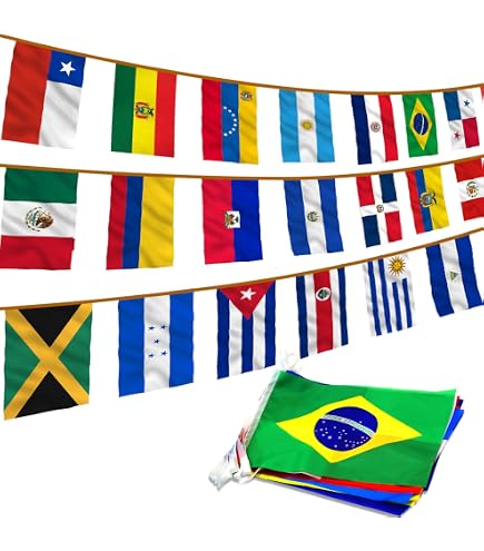 LoveVC Latin America 22 Country Flags - 5x8 Inch Mini Hand Held Flags On Wooden Sticks, 22 Pack - View #10