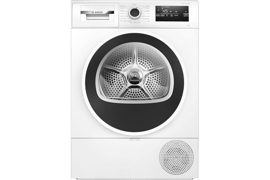 Bosch WTH85218II Series 4 Smart Heat Pump Dryer, 8 kg, Energy Class D, Intelligent Drying Sensors, Easy to Clean Filter, Low Consumption, White, 60 cm
