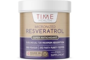 TIME HEALTH 98% Micronized Resveratrol Capsules - Optimum Bioavailability - Pure & Natural Trans Resveratrol Derived from Japanese Knotweed - UK Manufactured - Zero Additives (30g Powder Tub)