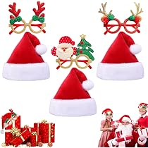 Bonnet Père Noël YAAVAAW Rouge - En Peluche, Unisexe Enfant/adulte | Pour Fêtes De Noël