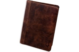 ‎CORNO D´ORO Corno d´Oro Schreibmappe A4 12 Zoll Fach für iPad Tablet I RFID Konferenzmappe Leder mit Reißverschluss I Business Ledermappe Damen Herren braun