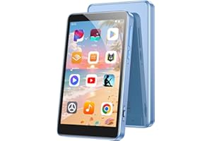 AGPTEK 96 GB MP3 Player Spotify mit Bluetooth und WLAN, 4 Zoll Touchscreen Android 14 MP4-Musikplayer, Unterstützung von Audible, APP, FM Radio, Amazon Musik, bis zu 1 TB, Blau