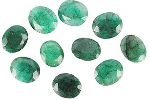 ERKIC Real Gems Zambian Green Emerald Lot Approx 158.00 Cts. Fine 10 Pieces AAA++ Grade Natural Green Emerald Oval Cut Loose Gemstones Lot