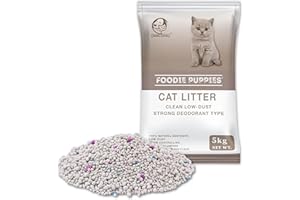Foodie Puppies Natural Bentonite Cat Litter Sand - 5kg with Lavender Fragrance for Cats and Kittens | Clean Low-dust Strong Deodorant Litter Tray Refill with Odor Controlling and Instant Clumping