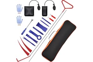 AMLGG Car Tool Kit, 21PCS Professional Car Emergency Kit with Long Reach Grabber, Non-marring Air Wedge Pump, Trim Removal Tools for Car Truck