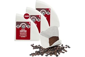 300 Size V02 White Coffee Filter Papers, Compatible with Hario Size 02 by EDESIA ESPRESS