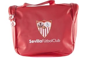IFOOFI Sevilla Fútbol Club - Neceser de Viaje - Varias Alturas para Guardar Artículos de Aseo - Cierre de Cremallera con Tiradores Personalizados - Percha para Colgar - Producto Oficial del Equipo