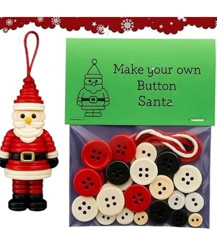 DIY Weihnachtsknopf-Ornament-Set, Lustige Feiertags Produktbild-Vorschau 2