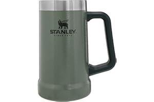 ‎STANLEY Stanley Adventure Vacuum Stein 709 ml - Thermobecher Mit Henkel Hält Bier Für 7 Stunden Kalt - Vintage-Inspirierte Thermo Bierkrug - Spülmaschinenfest - Hammertone Green