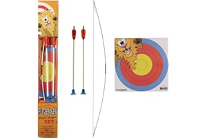 BSW - BOGENSPORTWELT FLITZEBOGEN Freche Feder - Pfeil- und Bogenset mit 2 Pfeilen + Zielscheibenauflage