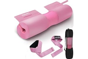 LAVVON Barbell Squat Pad Set Nylon Padding AntiSlip- Thick Foam Barbell Pad for Squats Cushion,Lunges&Bar Padding for Hip Thrusts -Standard Weight Bar Pad -With Wrist Straps Weightlifting