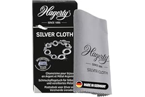 ‎HAGERTY Hagerty Silver Cloth Schmuck Reinigungstuch 36x30cm I imprägniertes Tuch aus Baumwolle I effektives Silberputztuch mit Anlaufschutz zur Reinigung von Silberschmuck und Versilbertem
