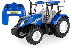 Britains Big Farm - Trattore radiocontrollato New Holland T6.180, giocattolo da collezione, giocattolo per trattore, compatibile con animali e giocattoli in scala 1:16, adatto per collezionisti e