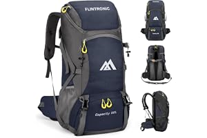 flintronic Ultralätt vikbar ryggsäck, 50 l vandringsryggsäckar, reseryggsäck, för herr dam, för vandring camping camping reso