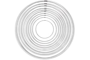 BOELLRUNO 20pcs Anello Metallo per Acchiappasogni Cerchi Metalli Anelli Decorativi 20/18/16/14/12/10/8/6/4/3.5cm per Fare Acchiappasogni Fai da Te