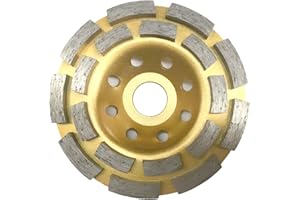 ARTOMNIVERA 115mm / 4.5 Inch Concrete Diamond Grinding Wheel, Double Row Abrasive Cup Wheel Segment Grinder, Turbo Row for Grinding/Polishing/Cleaning Surface Grinding Granite, Concrete,Stone,Cement,Marble,Rock