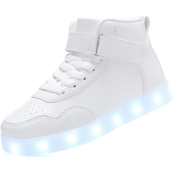 KIMIME PIKL Chaussures LED Enfants 7 Couleurs - Baskets Lumineuses USB Rechargeables, Sport Mode Garçons Filles