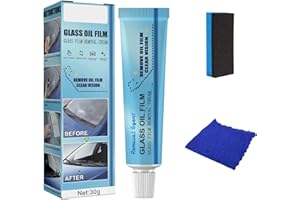 OWSEN Car Glass Oil Film Cleaner - Glass Film Removal Cream Safety and Long-Term Protection with Sponge and Towel - Glass Stripper Water Spot Remover (1pcs)