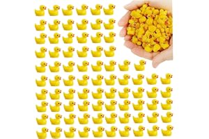 Små ankor 100-pack, lysande gula miniankor, 2 x 1,5 cm, miniatyr | Lysande glödeffekt, för trädgårdsdekor, bra för hantverksälskare