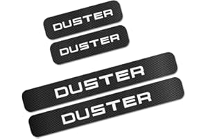SYMILOV 4 Pezzi Striscia di Protezione Battitacco Portiera AntiGraffio Auto, per Ren-Ault Dacia Duster Logan Sandero, Accessori Styling del Adesivi Pedale del Davanzale in Fibra Carbonio, Duster