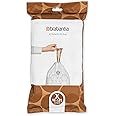 Brabantia 138041 PerfectFit Bin Liners (Size X/10-12 Litre) Thick Plastic Trash Bags with Tie Tape Drawstring Handles (40 Bags), White