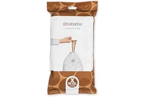 Brabantia Bolsas de Basura PerfectFit, Código X, 10-12L, Resistentes Bolsas con cinta de cierre, 40 Bolsas