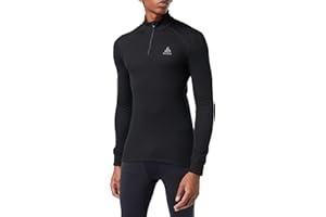 Odlo Camiseta de Manga Larga de Ropa Interior Funcional con Cremallera Active Warm Eco Sudadera Hombre (Pack de 1)