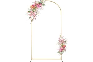 Wokceer 2 m quadratischer Bogen-Hintergrundständer, Goldener Metall-Hochzeitsbogen für Geburtstag, Party, Hochzeit, Zeremonie, Blumenballon, Bogen Dekoration