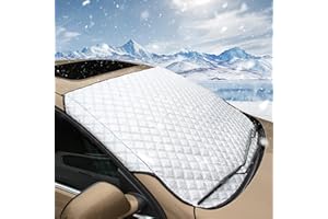 Petnice Car Windshield Cover, Windscreen Sun Shade Snow UV Ice Protection,Car Window Sun Shade Front Screen,Snow Cover All Season Winter/Summer (Standard Size)