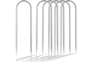Dalephoric 6 st 30 cm markankare, tältpinnar Robust stål, jordspikar Stabil, markankare studsmatta, för fästning av trädgårdsstolpar, campingtält, ogräsduk (U-formad)