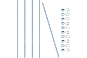LIYIJIKEJI Barra Filettata, Asta Filettata, Barre Filettate con Filettatura Metrica Completa, Perni Filettati, Filettato Barre, Bulloni Filettati con Dadi e Rondelle (5, blu e bianco, M8 x 300 mm)