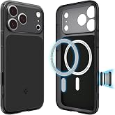 Spigen iPhone 17 Pro Max ile Uyumlu MagSafe Kılıf Ultra Hybrid T Mag Fit Kamera Kontrol Sararmaya Dayanıklı Siyah Şeffaf Kapa