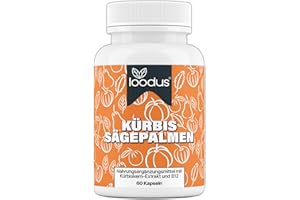 ‎LOODUS loodus® 60 Kapseln Kürbis Sägepalmen Komplex ohne chemische Prosta Kapseln hochdosiert mit Kürbiskern-Extrakt und Sägepalmen-Extrakt + 12 passende Inhaltsstoffe wie Maca B6 Zink und Selen - vegan