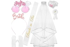 Kit Addio Al Nubilato Per Sposa E Squadra - 16 Pezzi Con Velo, Fasce, Tiara E Tatuaggi - Ideale Per Feste E Foto - Foto 8