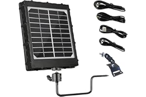 Folgtek 8000mAh Solarpanel 12V/1.2A, 9V/1.6A, 6V/2.4A Ausgang, Externer Eingang 5 V/2A IP66 Wasserdicht Tragbar Outdoor Wiederaufladbar Stromversorgung Solarpanel für Wildkamera, Überwachungskamera