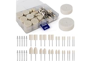 ELLECILA 88PCS Dremel Polishing Kit,Metal Polishing Kit, Polishing Buffing Wheel Wool Felt Polishing Wheel for Dremel Rotary Tool Accessories, with 1/8" Shank for Jewelry Metal Polishing