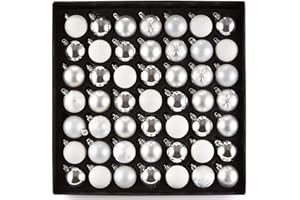 HEITMANN DECO Bolas para árbol de Navidad, Plata y Blanco, 49teilig, 49