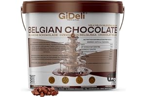 ‎GIDELI GiDeli Belgische Schokolade 1kg - Pralinen Chips, Schokodrops - Vollmilch-Kuvertüre - Perfekt für Schokofondue, Backen, schokobrunnen, Desserts & Glasuren